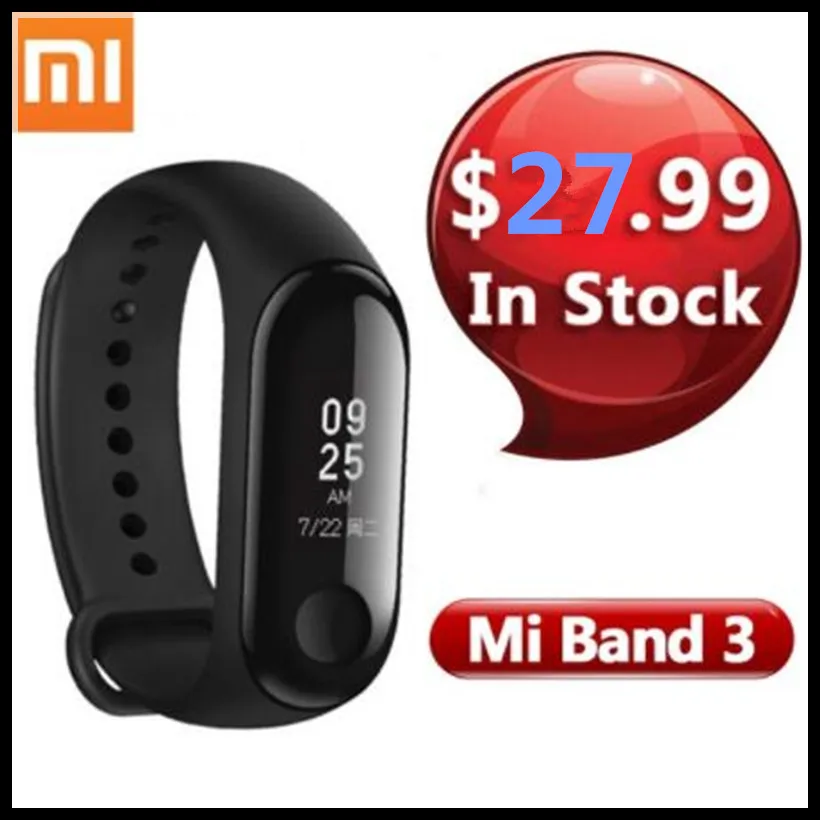 

IN STOCK 2018 New Original Xiaomi Mi Band 3 Smart Bracelet, 0.78 inch OLED Instant Message Caller ID Weather Forecate Mi Band 3
