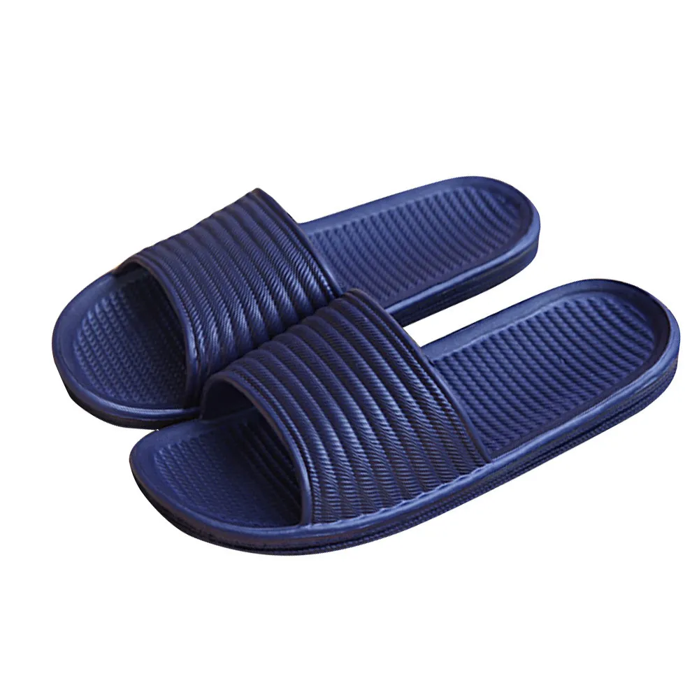 

2018 Hot Sale Man Slipper Shoes Home Stripe Flat Bath Slippers Summer Sandals Indoor & Outdoor Slippers Male High Quality