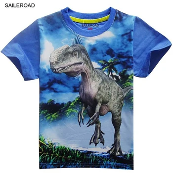 

SAILEROAD 4-9age Dinosaur Print Pattern Children Boy T Shirt Summer Baby Kids Boys Tops Tee T Shirts For Boys Clothes Garments