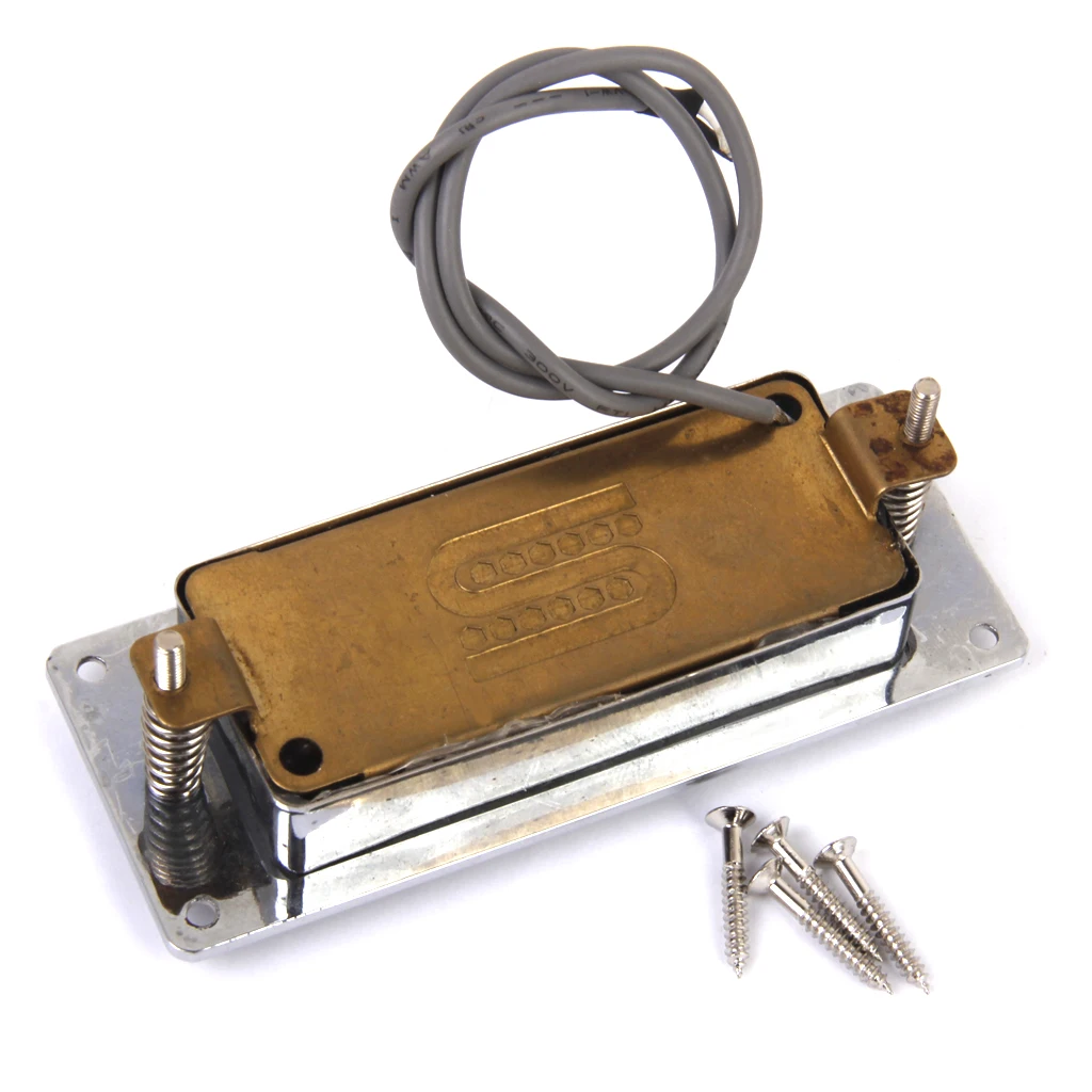 Sealed Pickup Humbucker w/ Mounting Screws for LP Guitar, Mini Guitar, Echo Organ, Cigar Box Guitar- Chrome