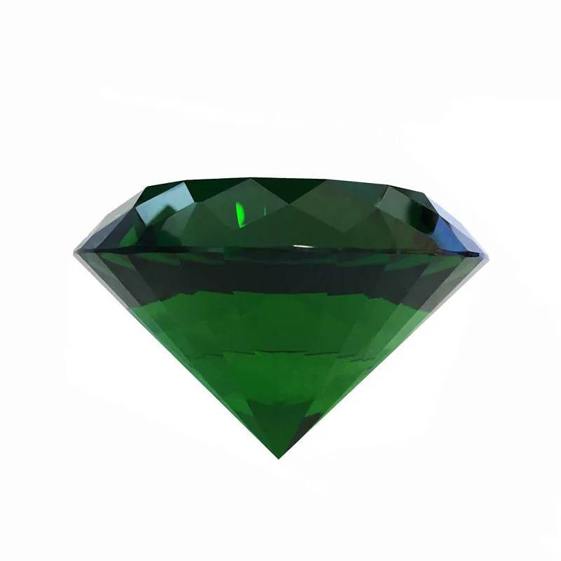 Multifaceted Dark Green Crystal Diamond Paperweight 80mm 1pcs For Fengshui Ornament Wholesales | Лампы и освещение