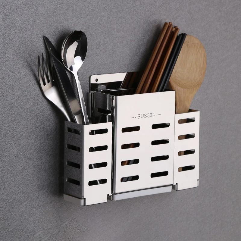 Multi-function Stainless steel chopstick cage reinforced spoon rack knife holder fork shelves kitchen supplies organizer Multi-function Stainless steel chopstick cage reinforced spoon rack knife holder fork shelves kitchen supplies organizer
