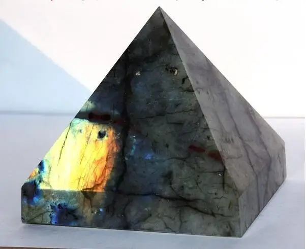 

87mm Natural Moonstone natural labradorite pyramid Decoration free shipping