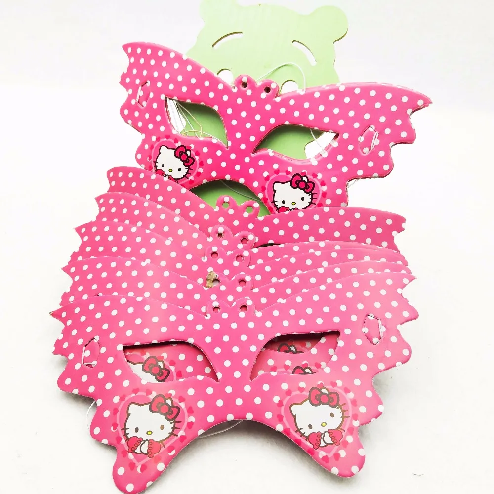 

10pcs/set Kitty Face Paper Mask Cartoon Eye Cover Kid Birthday Halloween Christmas Baby Shower Party Supplies Decoration for kid
