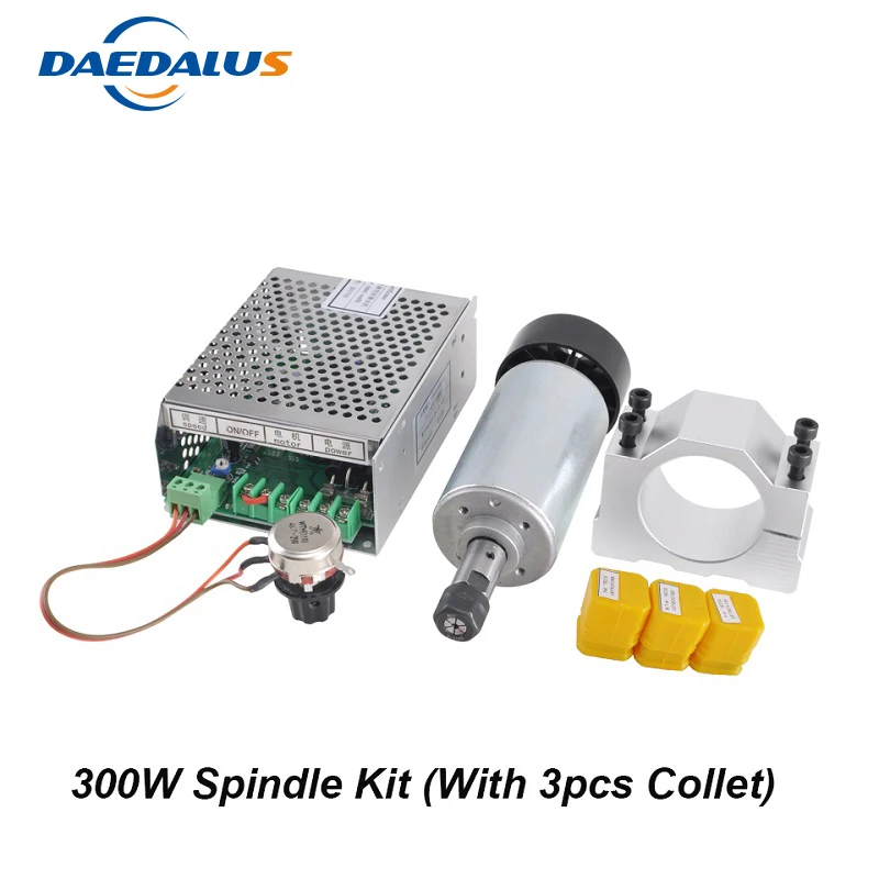 

CNC Spindle Motor ER11 300W Air Cooled Router Bit Tools 110V 220V Mach3 Power Supply Switching Supply 52mm Clamp For Milling