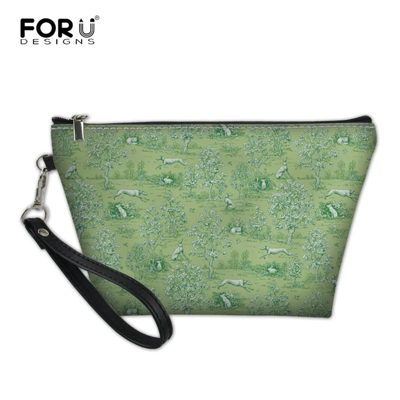 FORUDESIGNS Green on Greyhounds женская косметичка с принтом дорожные сумки для макияжа