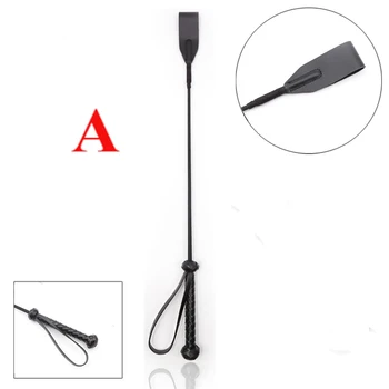 camaTech Fetish Bondage Sexy Horse Whip PU Leather Spanking Paddle With Sword Handle Flirt Riding Crop Flogger BDSM Adult Games 2