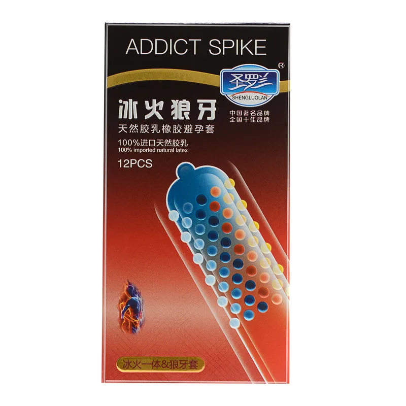 24pcs Lot Ice And Fire Dotted G spot Condoms font b Sex b font Toys Lubricated