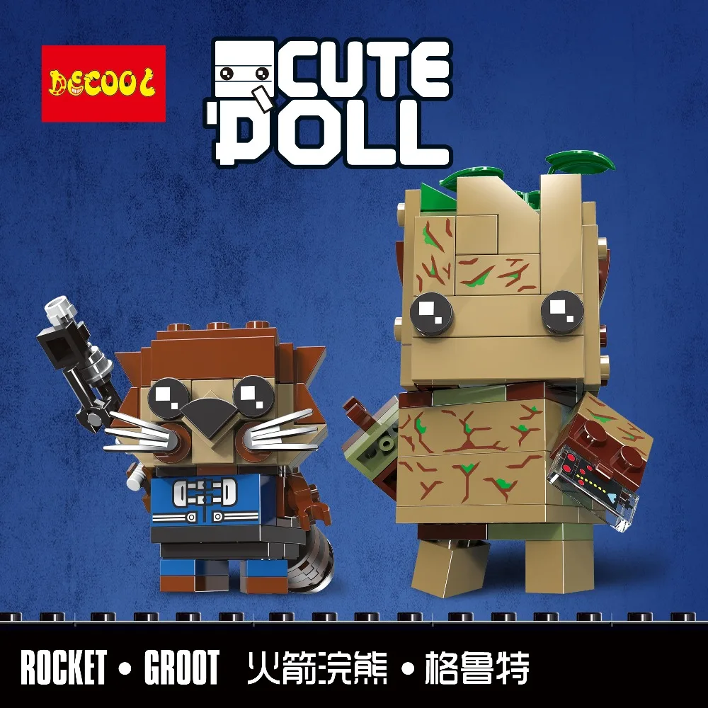Playmobil Kennie Groot & Rocket Steve crepers Оуэн синий Brickheadz строительные блоки фигурка детей Подарки для Минифигурки