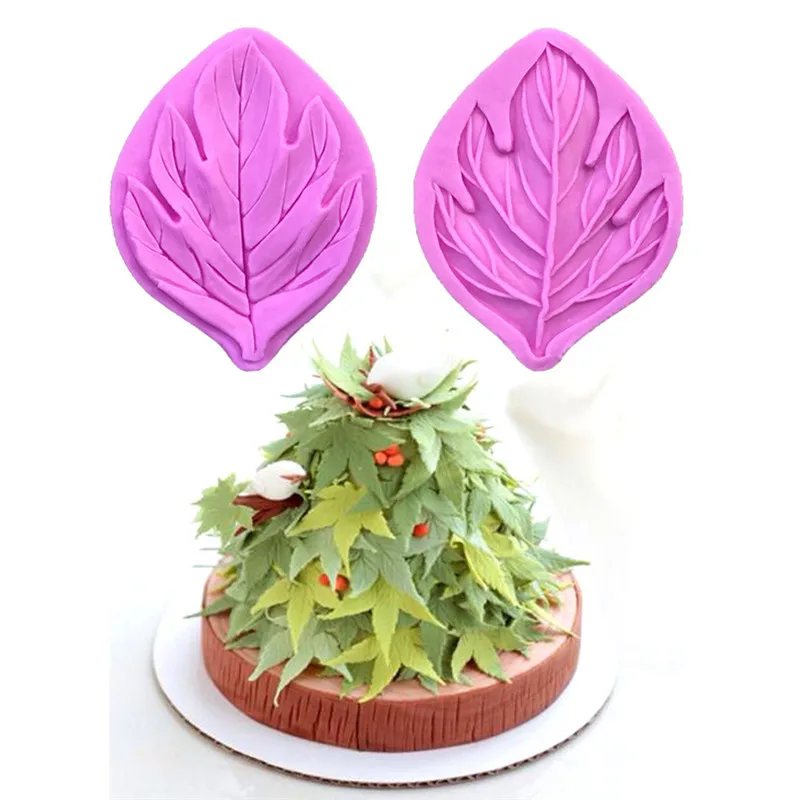 

2Pcs Leaf Shape Silicone Cake Mold,Kitchen Baking Molds For Chocolate Pastry Candy,Bakeware Fondant Decorating Tools Accessories