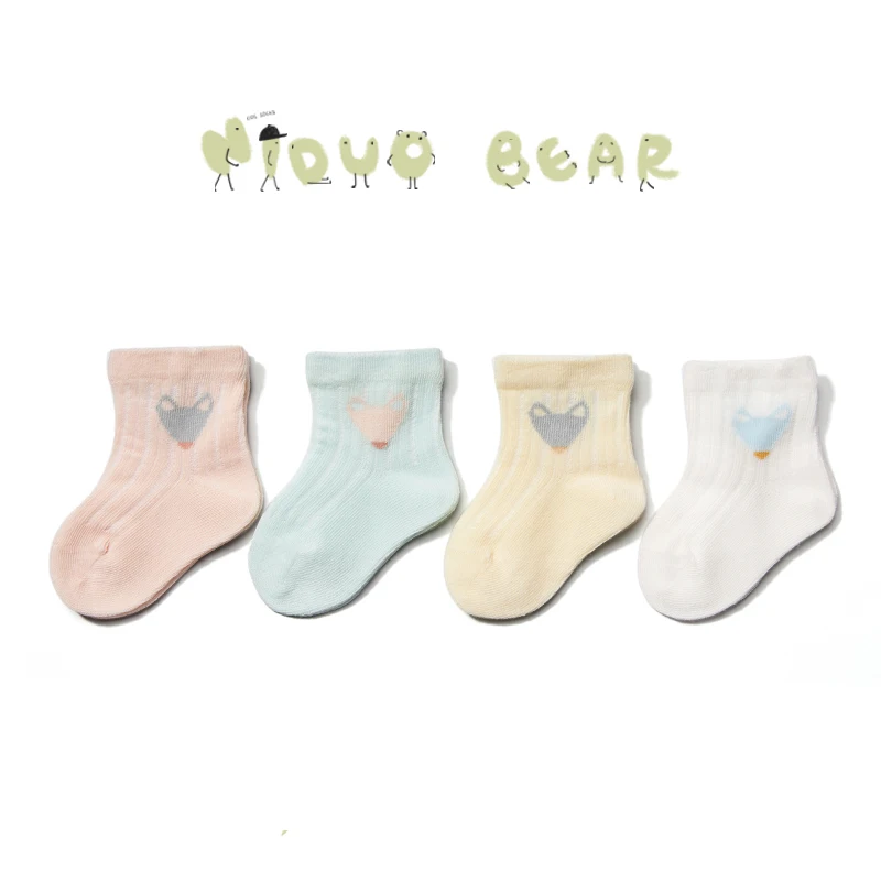 

4Pairs/lot Candy Color Infantil Baby Socks Summer Baby Socks for Girl Cotton Newborn Girl Toddler Socks Baby Clothes Accessorie