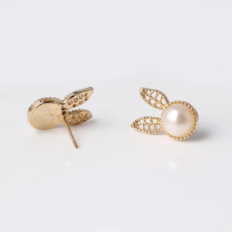 gold color earing women small earings for girls aros boucle d'oreille double rabbit stud animal earrings for women E2332 12 gold color earing women small earings for girls aros boucle d'oreille double rabbit stud animal earrings for women E2332 12