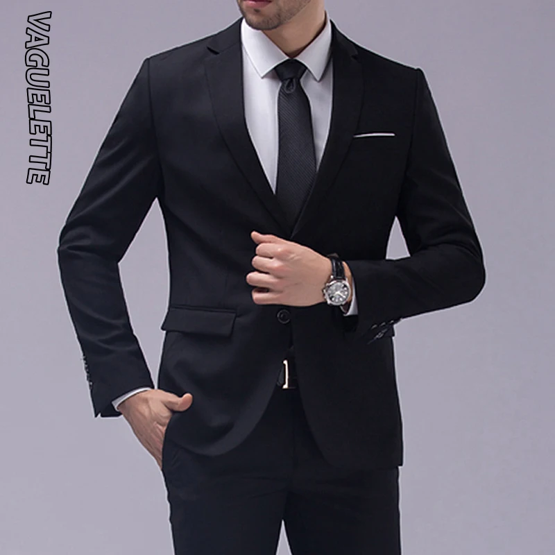 (Blazer+Pants) Causal&Business Suit Men Royal Blue/Pink/Black Elegant Wedding Suit For Men Slim Fit Formal Groom Suit 2019 M-4XL