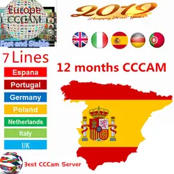 Испания рецепторов стабильный Cccam линии для 1 год Испания используется для freesat v7 DVB-S2 спутниковый ресивер CCcam 7 линии европейские каналы