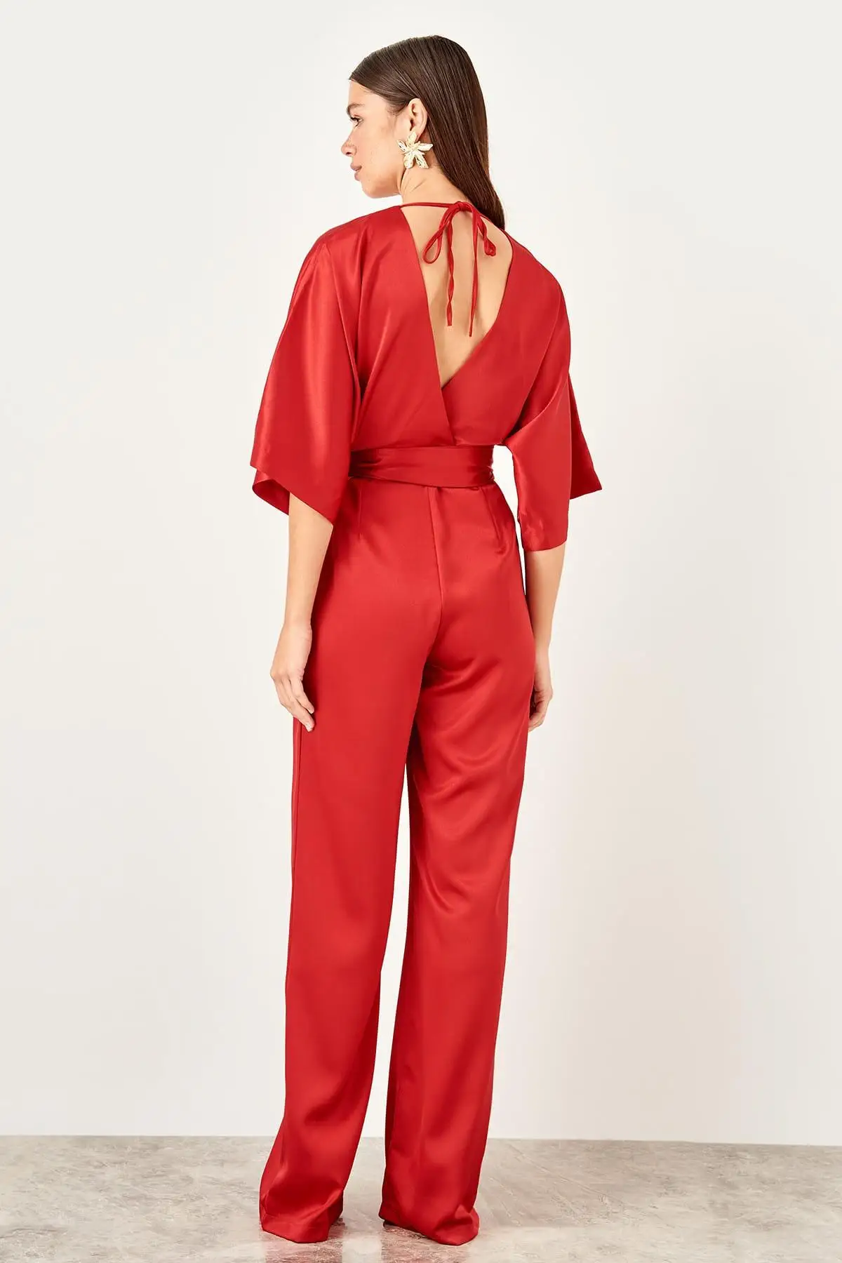 Trendyol красный комбинезон с поясом TPRSS19YL0038| |