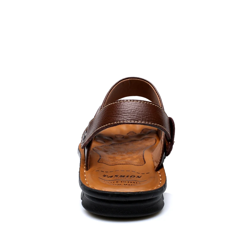 الرجال الصيف الصنادل جلد طبيعي مريحة الانزلاق على صندل كاجوال أزياء شبشب رجالي zapatillas hombre حجم 38-44 129 M