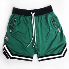 Для мужчин лето Фитнес тренажерные залы Бодибилдинг тренировки Джоггеры мужские свободные Обувь с дышащей сеткой Короткие штаны пляжные шнурок пот Штаны 8J1412