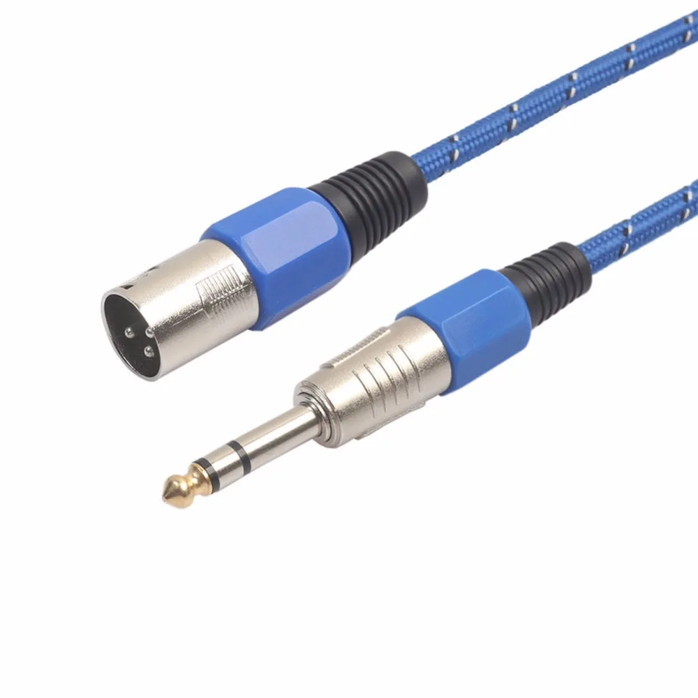 

Microphone Adapter Cable 3-Pin XLR Male to 6.35mm Female Plug 1/4" Mono Jack Plug TRS Mic Audio Stereo Braided Cable