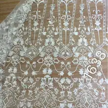 Цвета слоновой кости кружева красивые африканские кружева ткань/вуаль кружева высокого качества нигерийская сетчатая с кружевами/Французский тюль бисером кружева ткань