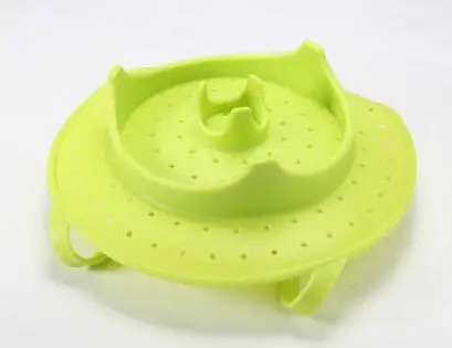 Силиконовый Пароварка, миска для фруктов, многофункциональная Паровая стойка, выдвижная силиконовая складная пароварка - Цвет: green