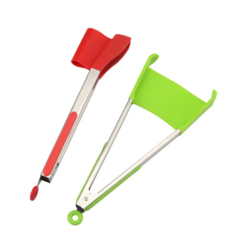 2 in 1 Multifunctional Useful Tongs Nonstick Foldable Heat Resistant