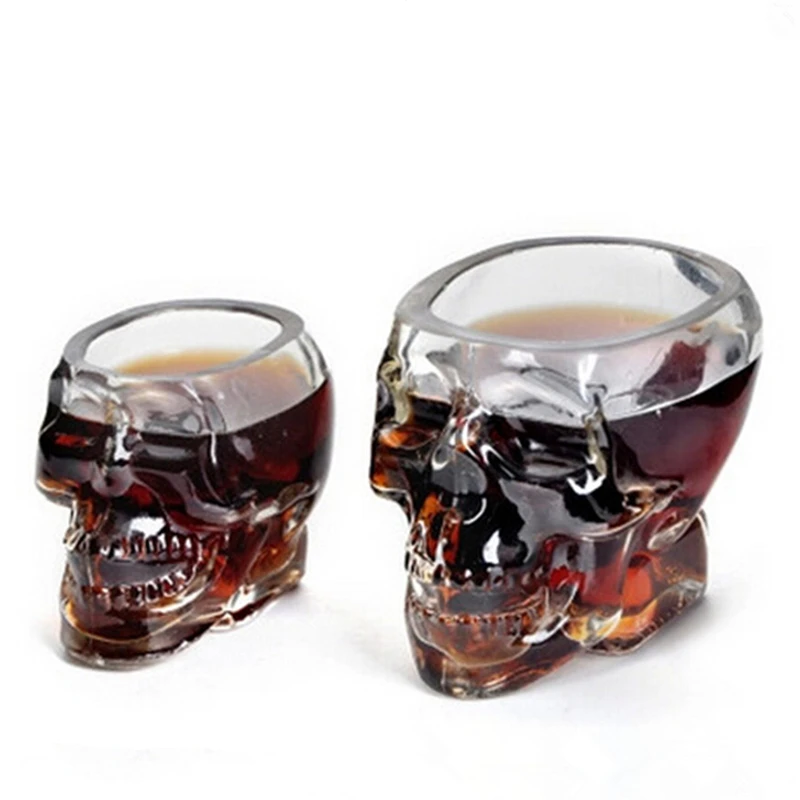 Magic Transparent Glass Skull Mugs for Vodka Wine Beer milk Bar Mug Coffee Cups home party gift you friend 1 piece | Дом и сад