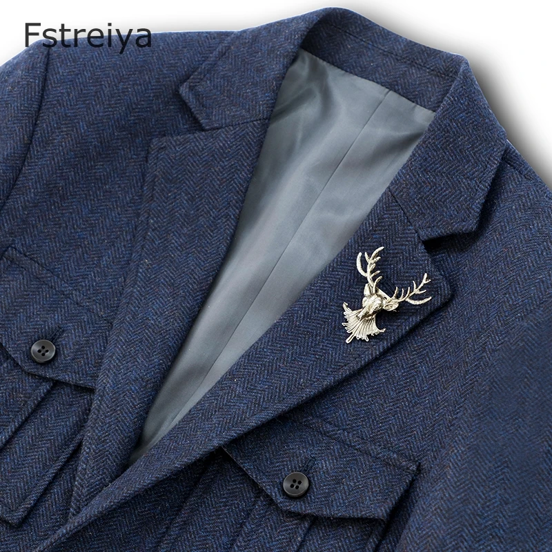 Custom made tweed men slim fit suits with pants for wedding costume homme mariage men blue coat pant gold suit 3 piece Custom made tweed men slim fit suits with pants for wedding costume homme mariage men blue coat pant gold suit 3 piece