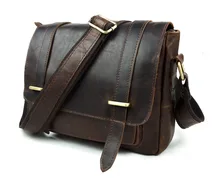 Nesitu Good Quality Vintage 100% Guarantee Real Genuine Leather Men Messenger Bags Cross Body Cowhide #M350