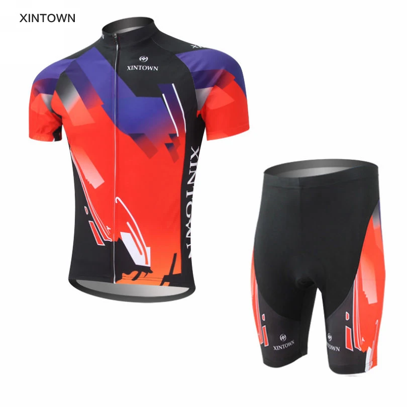 ФОТО XINTOWN Bicycle Wear Ropa Ciclismo Cycling Jersey Bib Shorts Outdoor Riding Clothing Set Breathable Bright Black