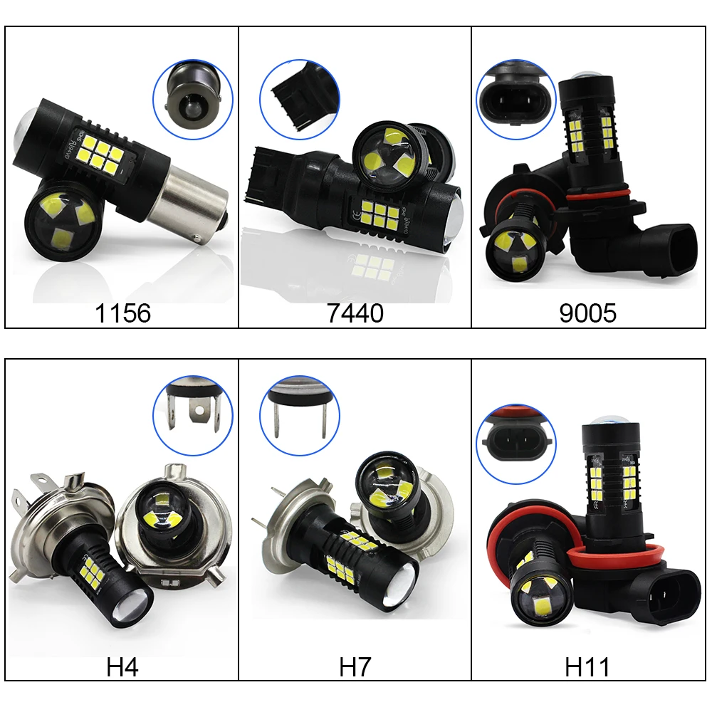 Современный автомобильный универсальный Сеул 2835 21SMD чипы авто светодиодный противотуманные лампочки H7 H11 T20 S25 T25 H4 9005 9006 противотуманные лампы фары