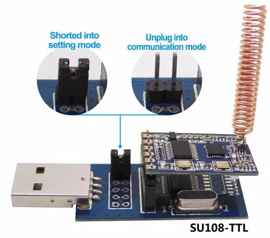 rf + 1pc Usb + 1pc Transceptor Módulo Kit 1 pc Ttl Placa Ponte Primavera Antena Sv610 433mhz rf 10 Cheap Peças de telecomunicações
