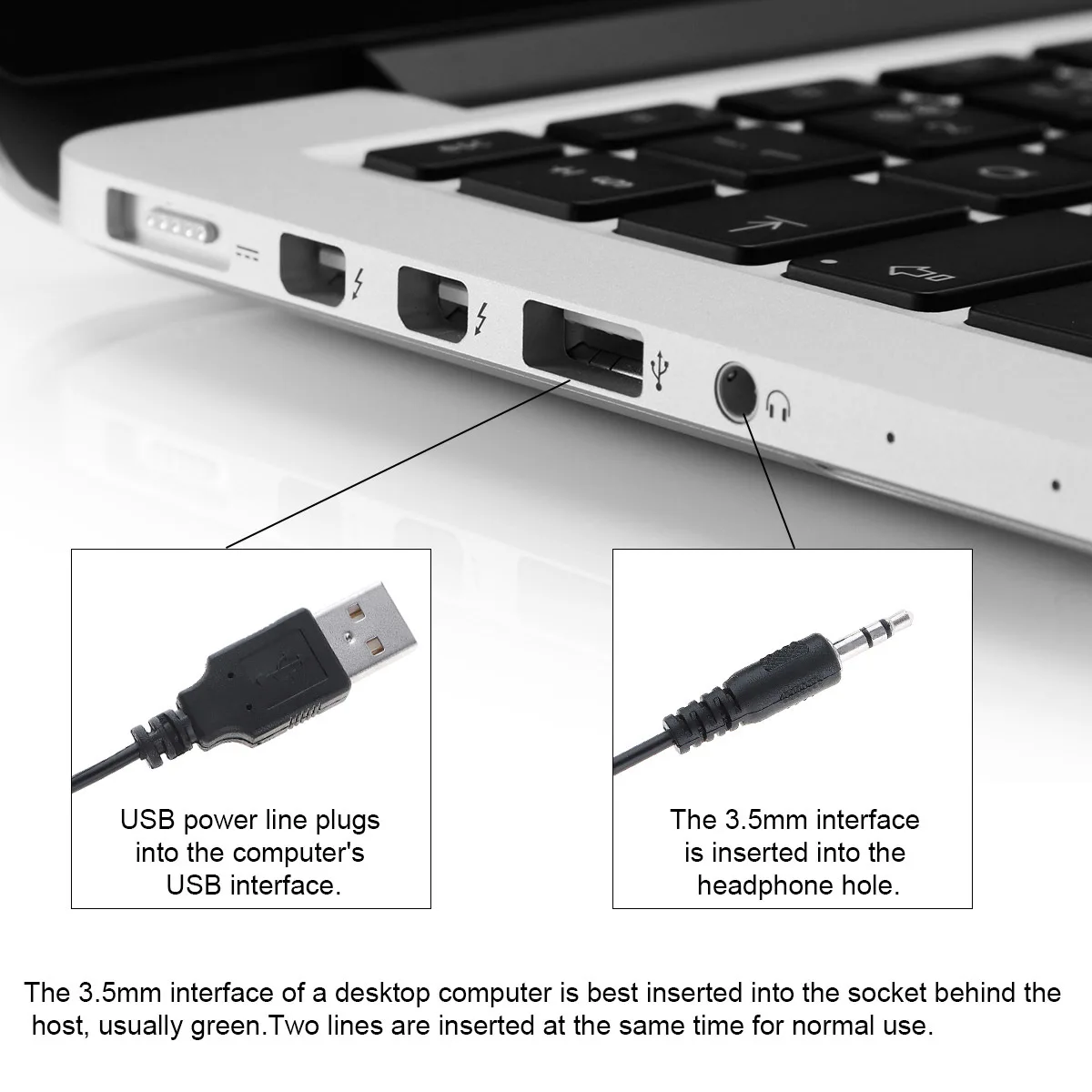 Портативный Usb 2,0 мощность 3,5 мм наушники микрофон наушники аудио разъем Hy-218 мини пластик для ноутбука Настольный ПК