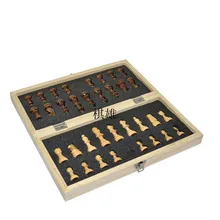 2017 High Qulity 39cm X 39cm Classic Wooden Chess Set Board Game Foldable Magnetic Folding Board Packaging Wooden Chess