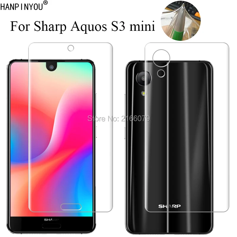 

For Sharp Aquos S3 mini S3mini 5.5" Soft TPU Front Back Full Cover Screen Protector Transparent Protective Film + Clean Tools