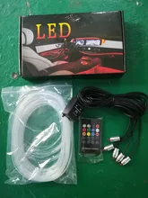 6 M Nuovo Active Sound EL Neon Luce di Striscia di RGB LED Auto Interni Luce Multicolore telecomando Atmosfera Luce 12 V nuovo