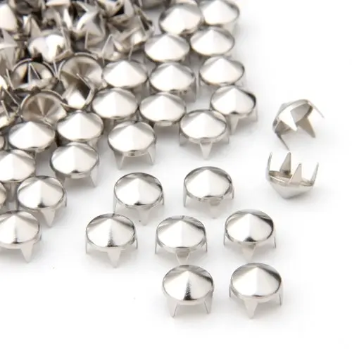 

MEOF 100 Silver Copper Round Cone Rivet Spike Studs Spots DIY 8mm