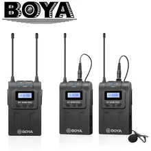 BOYA BY-WM8 Pro-K2 UHF двухканальный петличный беспроводной микрофон система с ЖК-экраном для Canon Nikon DSLR камеры видеокамеры