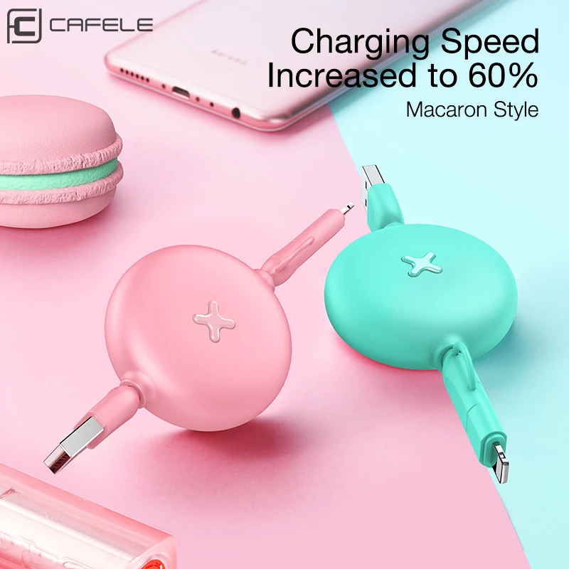 Koop CAFELE 2 in 1 intrekbare USB snel opladen Kabel 1 m Voor iPhone X Xs max 8 7 6 s plus 5 s ipad micro android gebruik kabel voor IOS 13