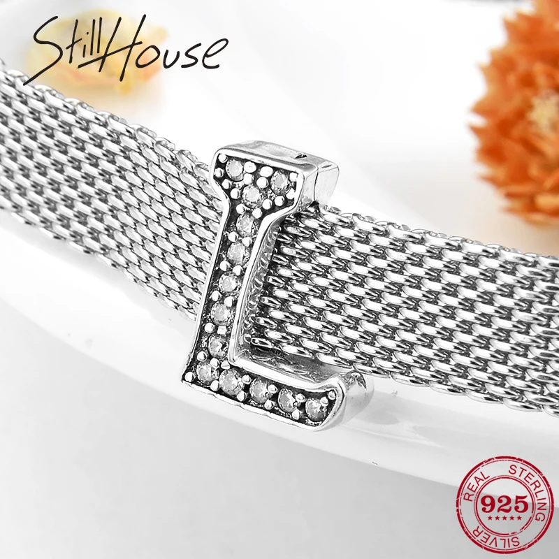 

Hot 925 Sterling Silver Letter L sparkling CZ Clips Beads Fit Reflections Bracelet Original Clip Charm Women Jewelry 2019