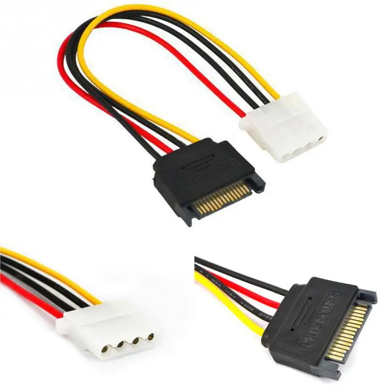Кабель питания 15Pin 15P Sata Serial ATA Male к Molex IDE 4 Pin Female M F кабель питания|Компьютерные