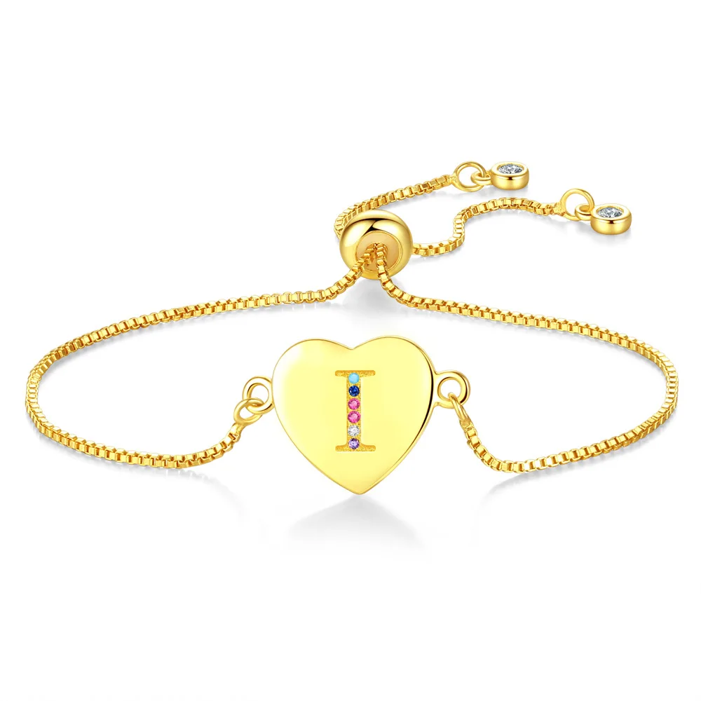 

Double Fair Heart Charm Bracelet & Bangle for Woman Adjustable Colorfull CZ Yellow Gold Color Bracelets Fashion Jewelry KAH053