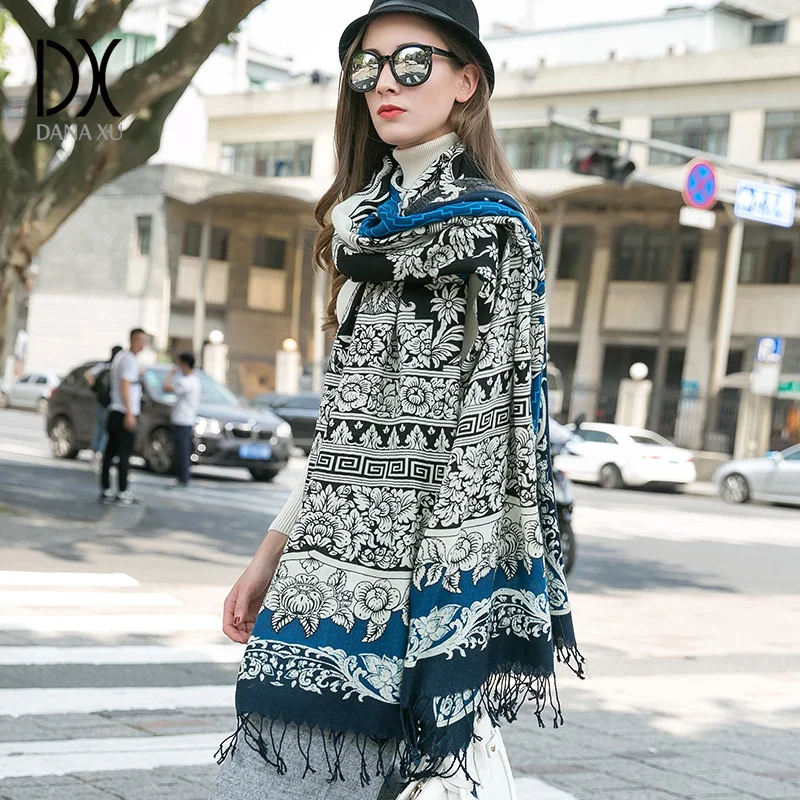  2019 Fashion Scarves and Shawls Women Brand Scarf Wool Pashmina Wrap Winter Warm Cape Poncho Face S