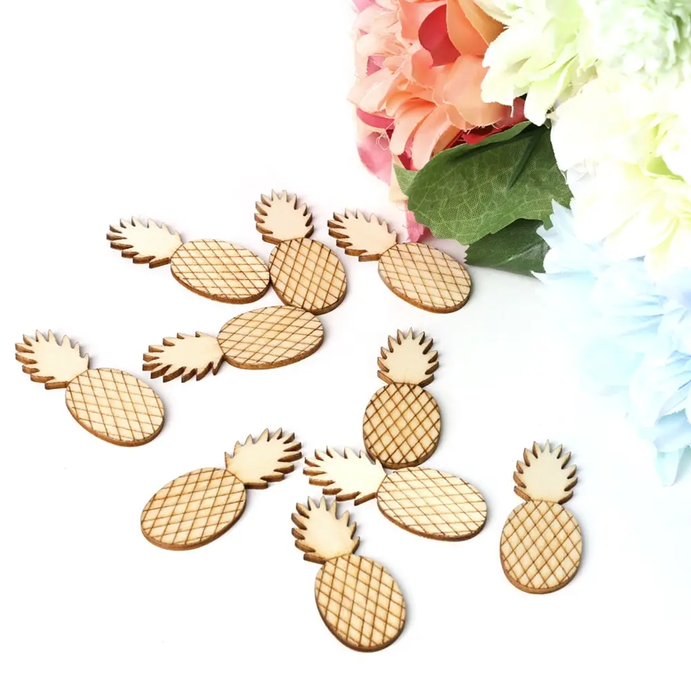 10 шт. ананас деревянные куски DIY поделки украшения Поделки вырезы орнамент для