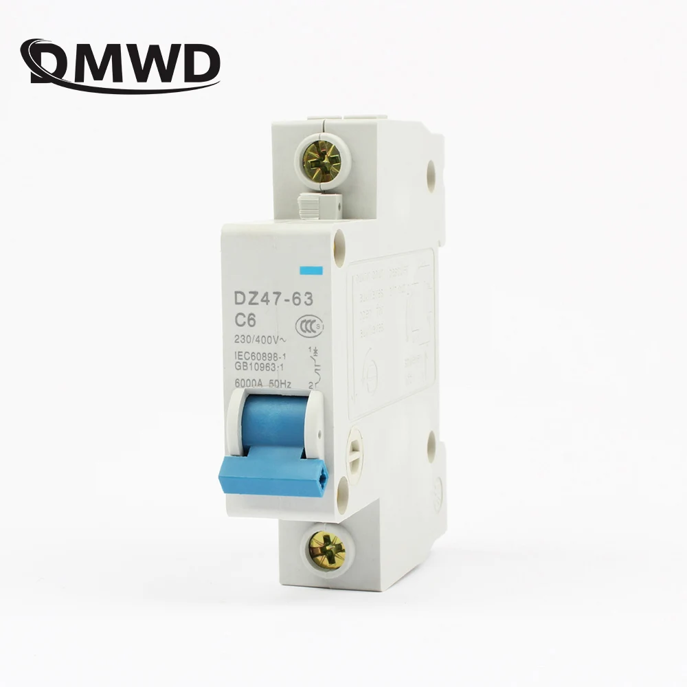 

DZ47-63 6A 10A 16A 1P AC 230V Or 400V 20A 25A 32A 40A 50A 63A Mini Circuit Breaker MCB Cutout Switch Breaker Switch Chopper