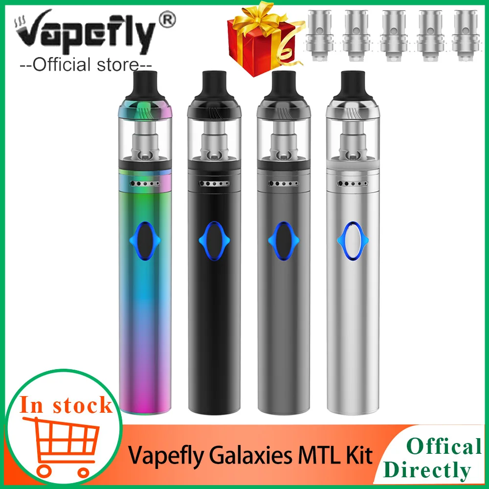 

New Vape Pen Kit Vapefly Galaxies MTL Kit 1400mah battery 1.8ml vaporizer atomizer fit mesh coil electronic cigarette Vape kit