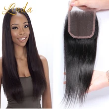 Brazilian Straight Lace Closure Bleached Knots 4×4 Inch 100% Virgin Human Hair Closure Middle Part Lace Closure 3 part closure