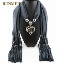 Женские шарфы, ожерелье, элегантные ювелирные изделия, Сердце, подвеска из драгоценного камня, шарф, дамские шарфы с кисточками, женские шали из фуляра, femme