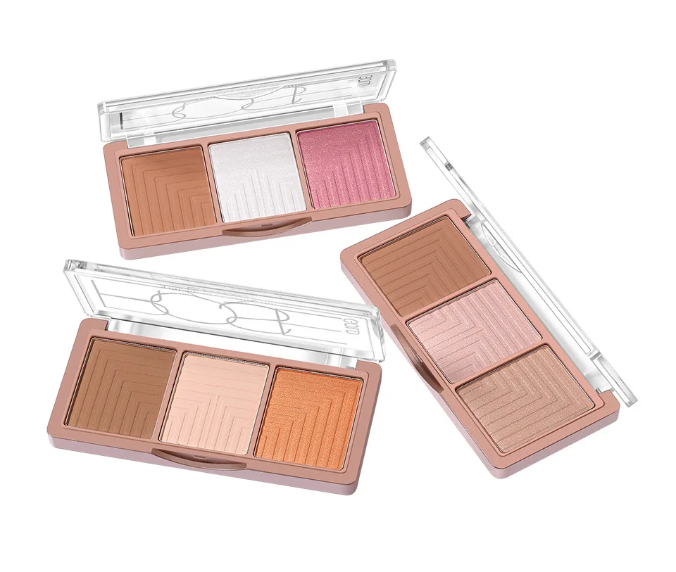 Highlighter And Bronzer Contour Palette Blush Powder 3d Face Blusher