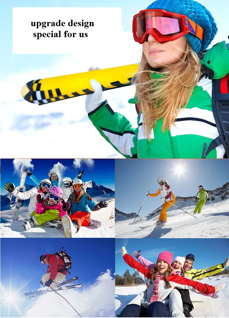 Снегоходные очки горнолыжные женские очки лыжные женские ветрозащитные зеркало сферическое очки лыжника очки для спорта зимние горнолыжная