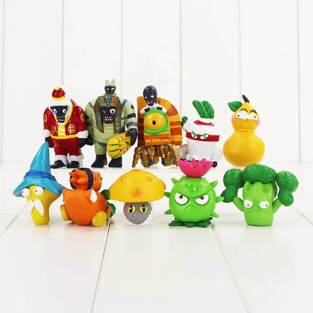 Best Price 4-8cm 10pcs/lot Plants vs. Zombies PVZ figure action toys classical game PVZ figure action toys Plants Zombie collection toys